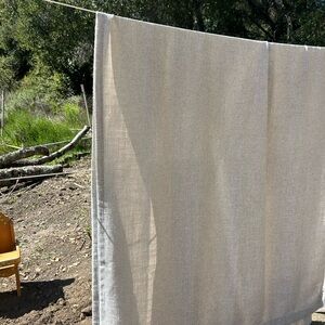 Neutral Linen-Look Curtain Panel - Light Beige